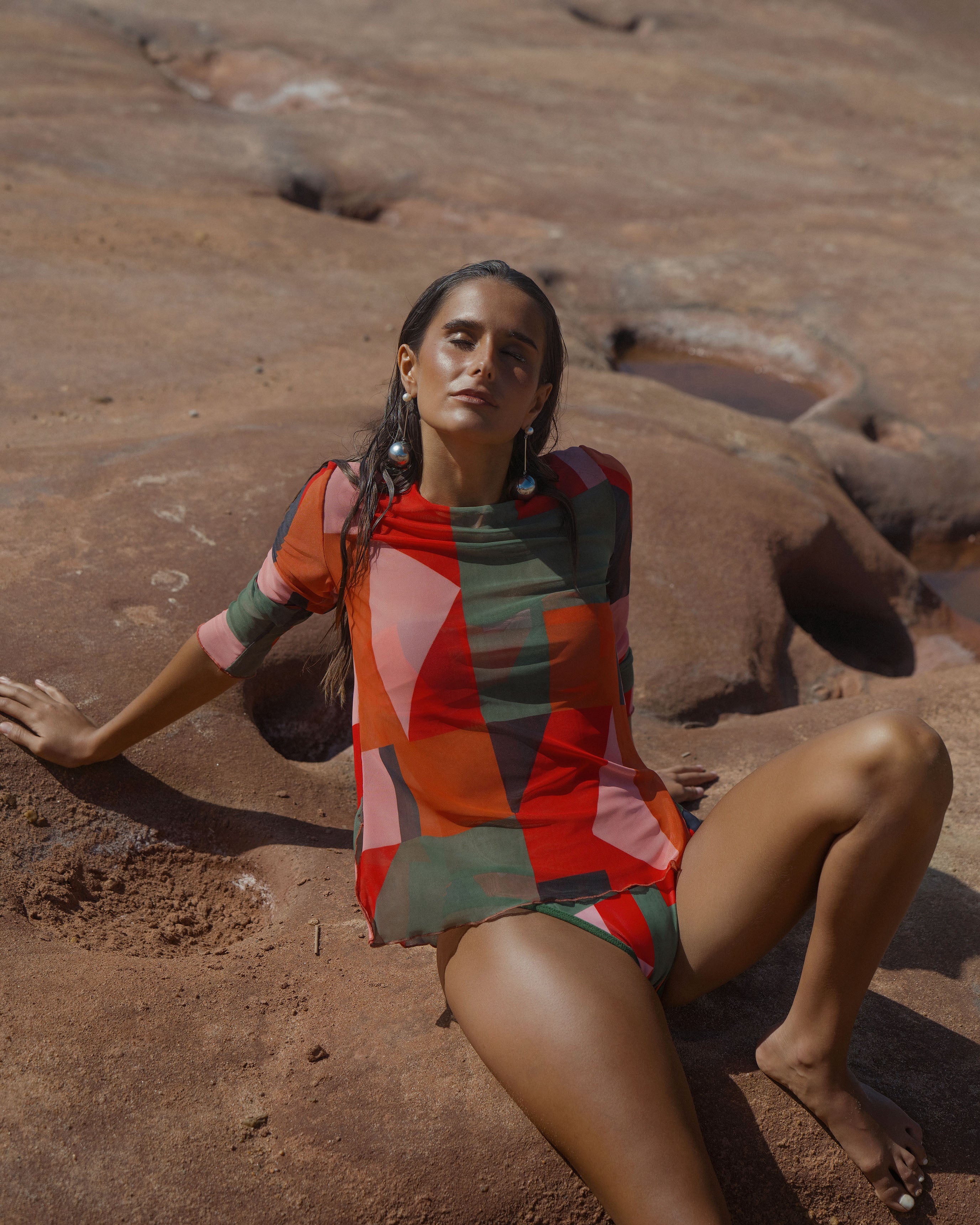 Racine Long-Sleeve Mesh Top