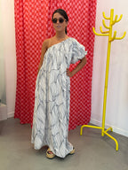 Vestido manga balão em lycra