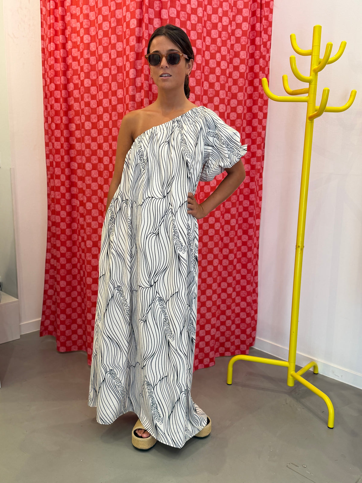 Vestido manga balão em lycra