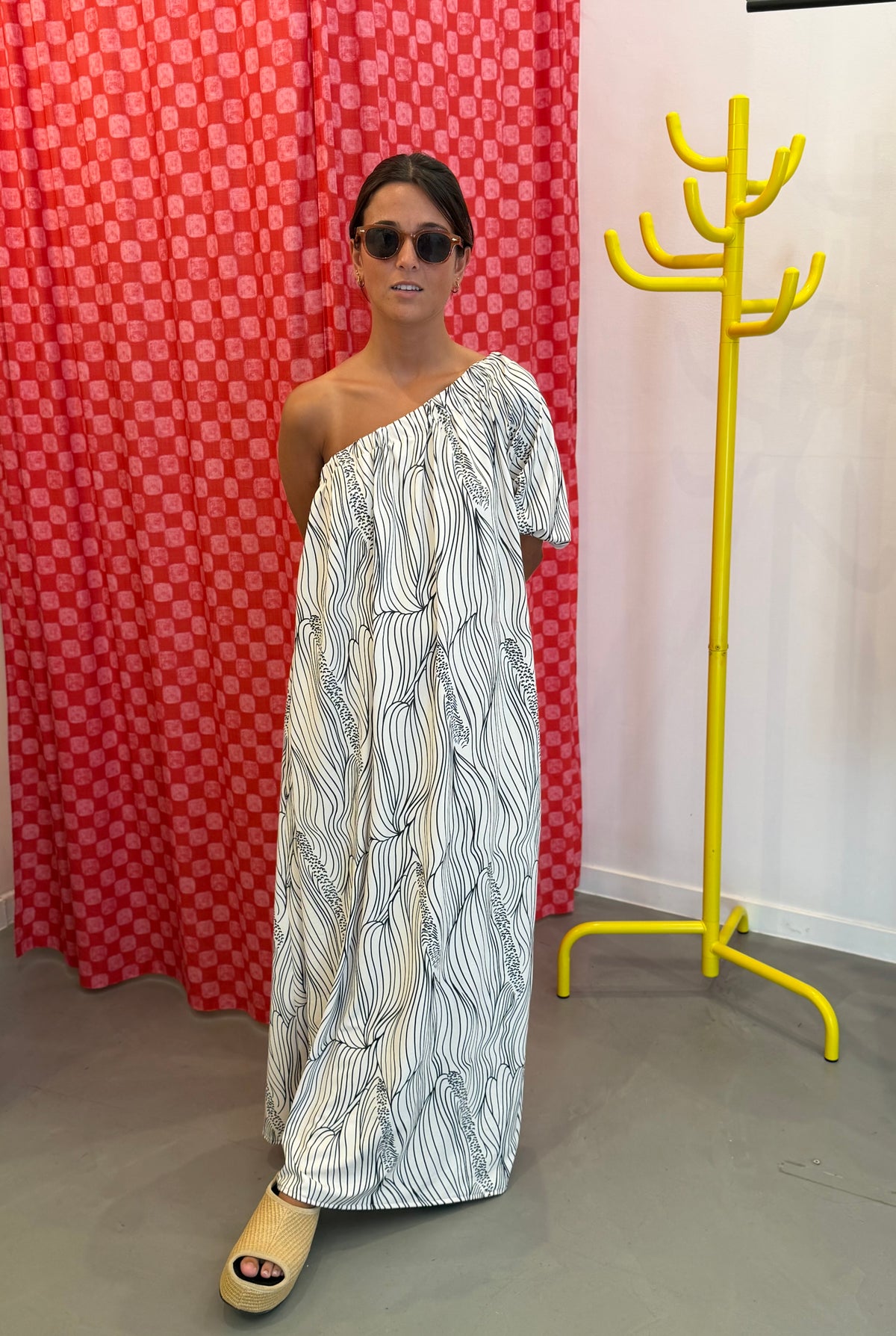 Vestido manga balão em lycra