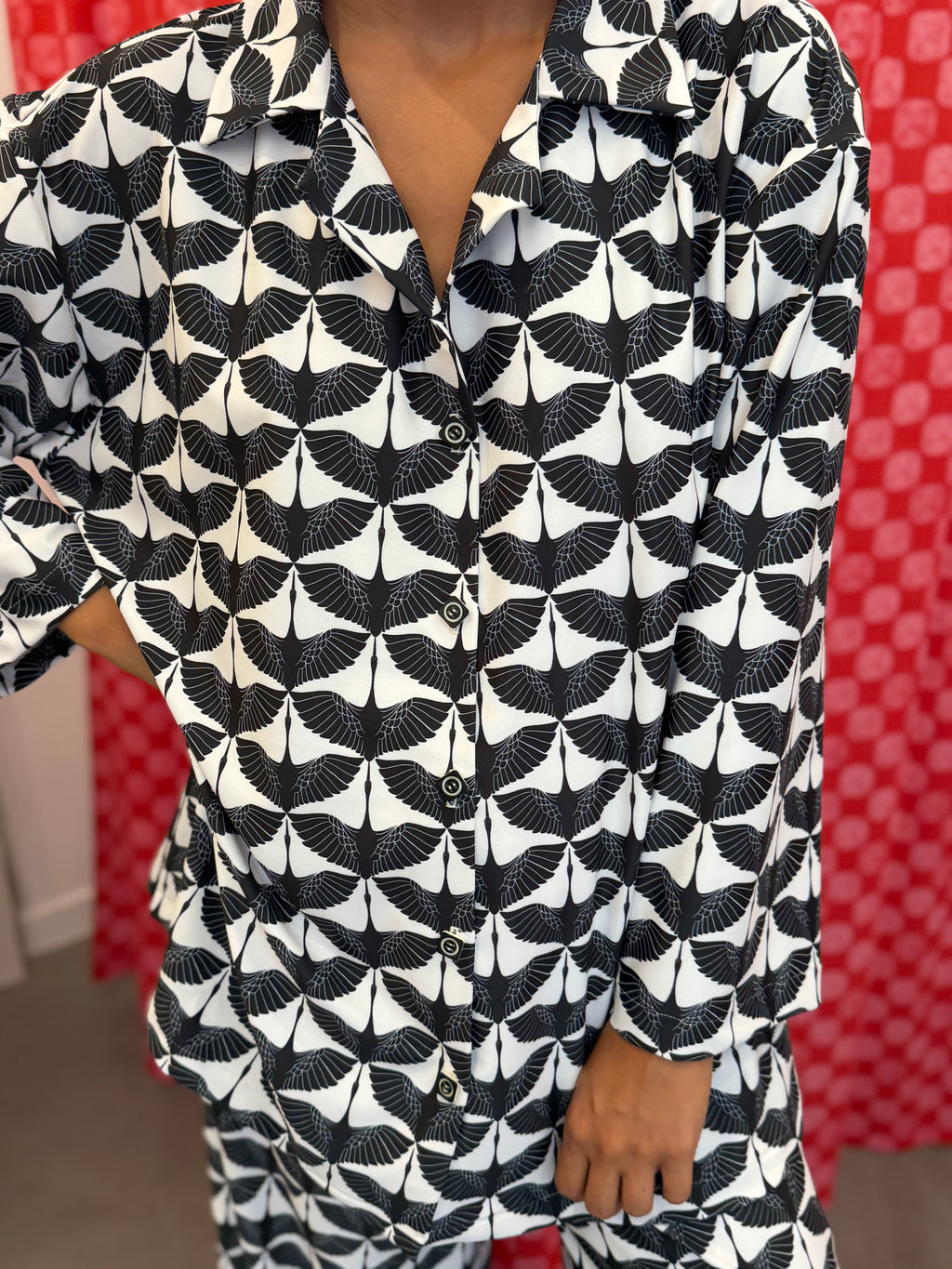 Camisa pássaros em Lycra